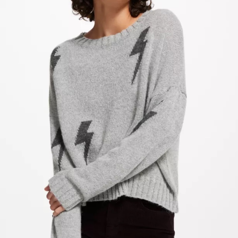 Rails gray lightning bolt sweater
